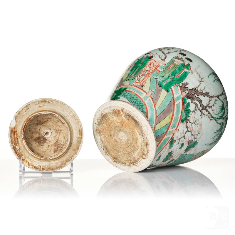 A famille verte Transitional jar with cover, - 图6